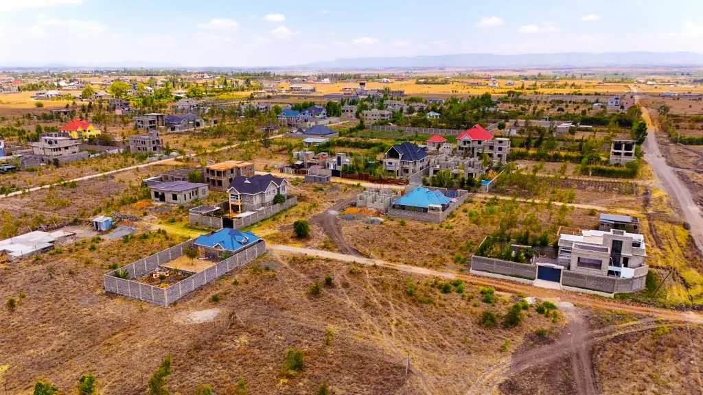 Aerial view of Alma Gardens plots and homes in Jujafarm–Mumba