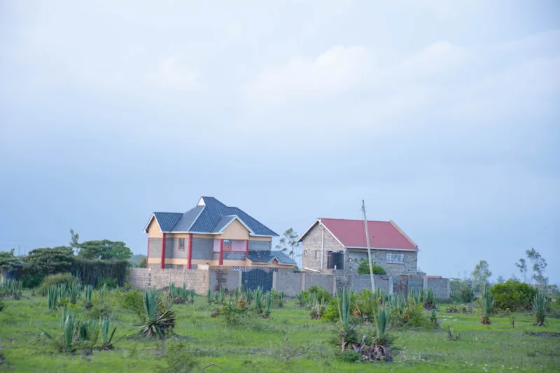Open plots at Alma Gardens with new homes behind