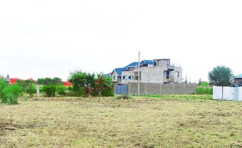 Cleared plot at Alma Gardens with neighbouring houses